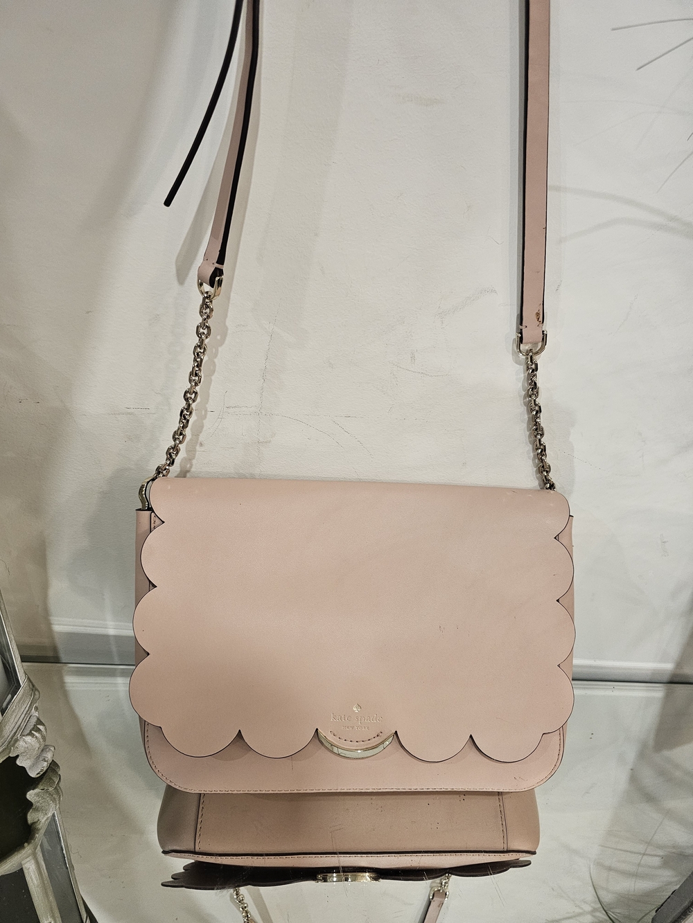 kate spade Blush Pink Scalloped Leather Crossbody Bag